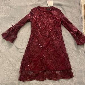 Trixxi Girl Maroon Party Dress